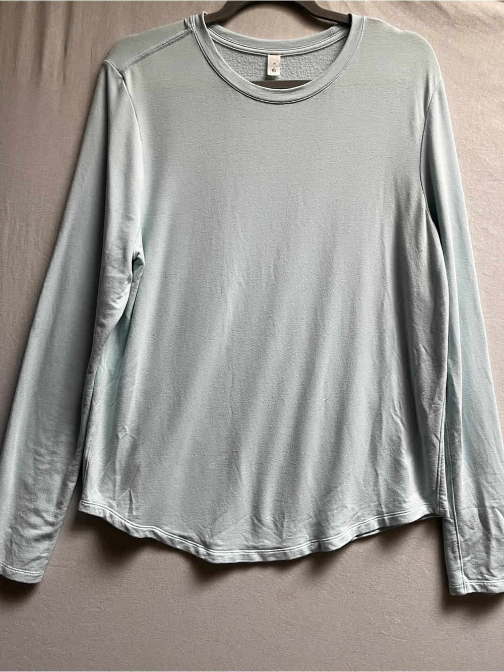 Lululemon Fleece Terry Crewneck Long Sleeve Top Curved Hem Size 8